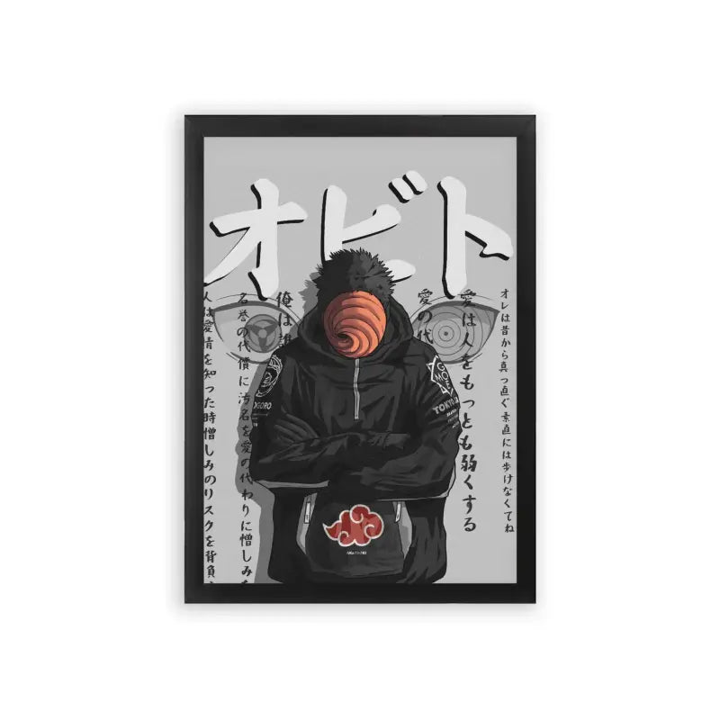 Naruto 'The Enigmatic Tobi' Framed Poster Black Premium Wood