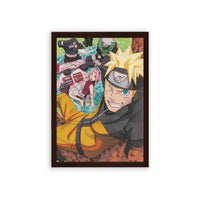 Naruto 'Bonds of Friendship' Framed Poster Brown Premium Wood