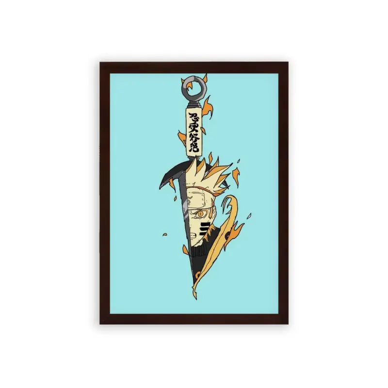 Naruto 'Chakra Blade' Framed Poster Brown Premium Wood