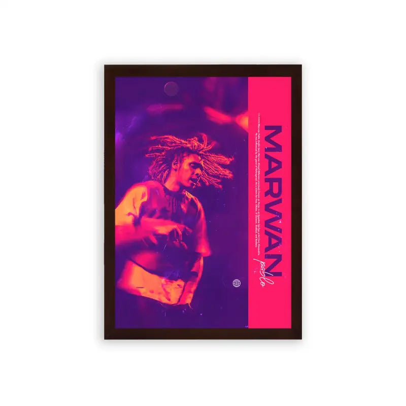 Marwan Pablo 'Heat' Framed Poster Brown Premium Wood