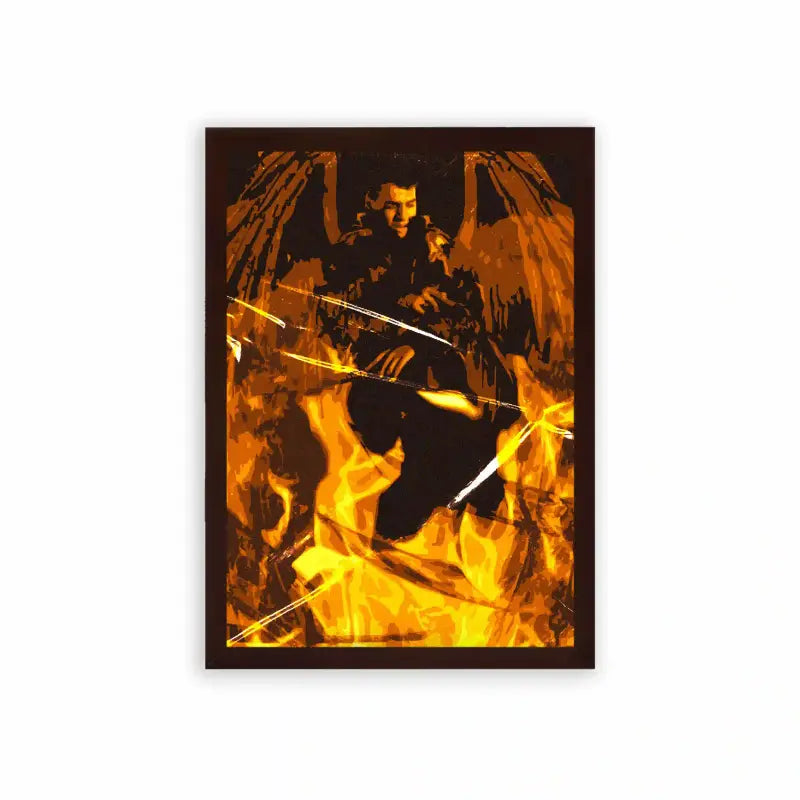 Marwan Pablo 'Dragon of Trap' Framed Poster Brown Premium Wood