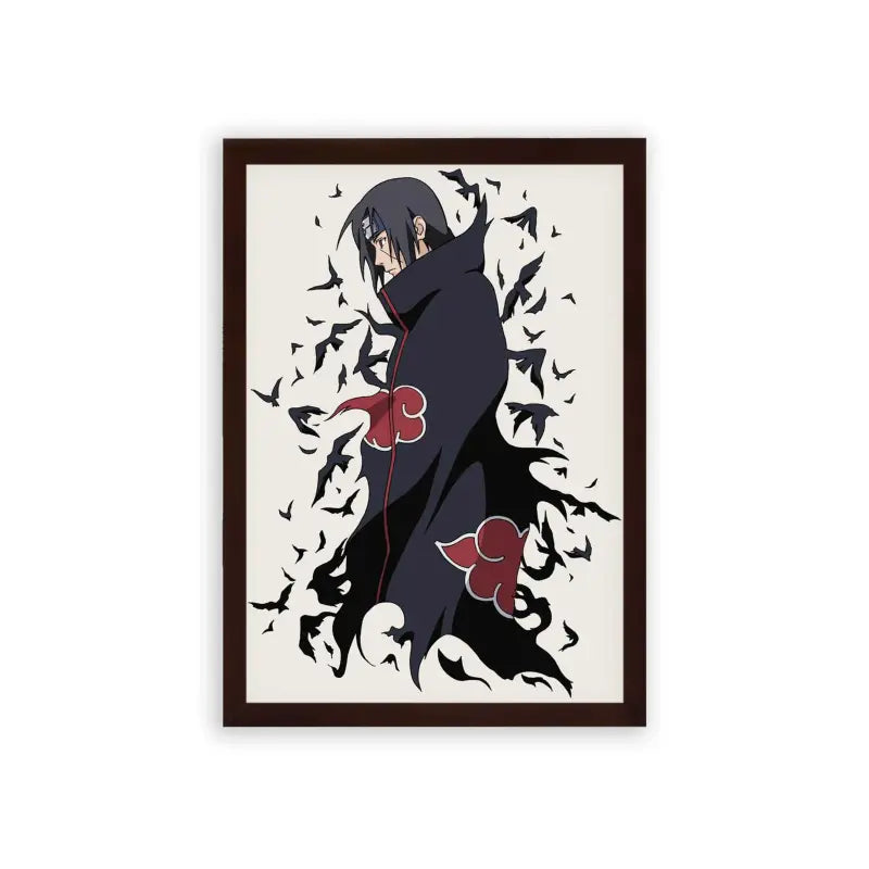 Naruto 'The Uchiha Legacy' Framed Poster Brown Premium Wood