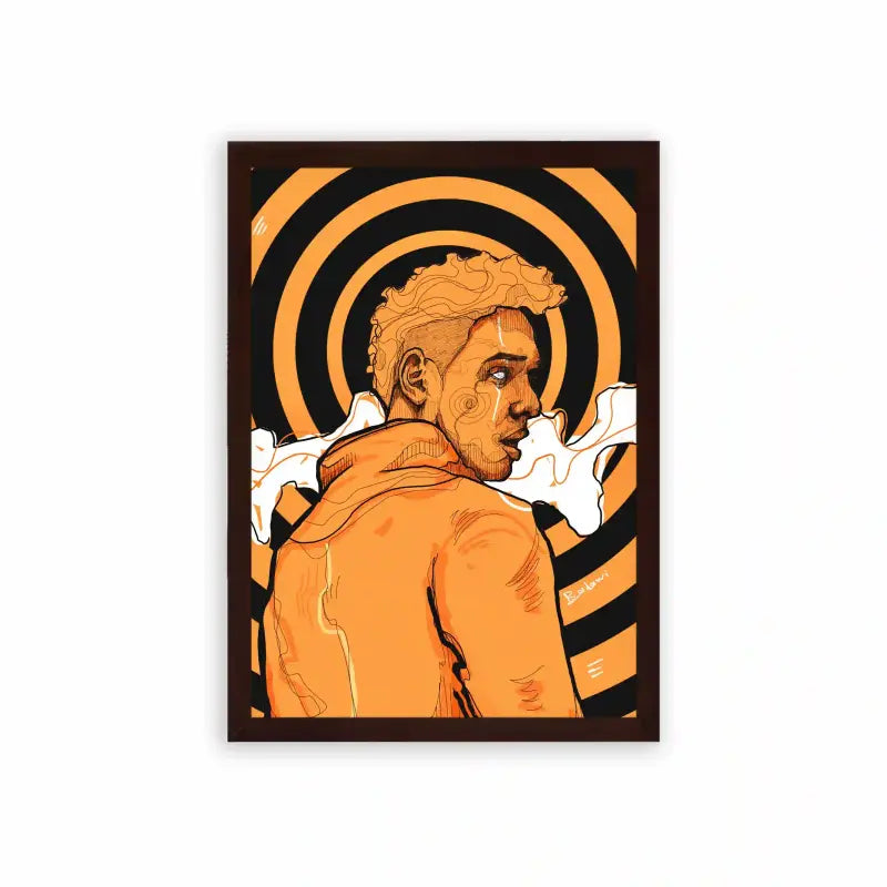 Marwan Pablo 'Urban Vortex' Framed Poster Brown Premium Wood