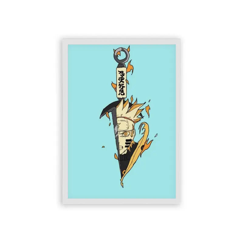 Naruto 'Chakra Blade' Framed Poster White Hard Fiber