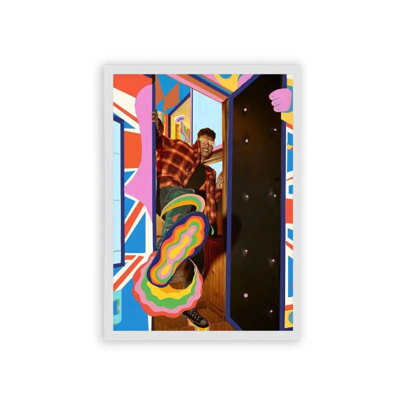 Marwan Pablo 'Kaleidoscope' Framed Poster White Hard Fiber