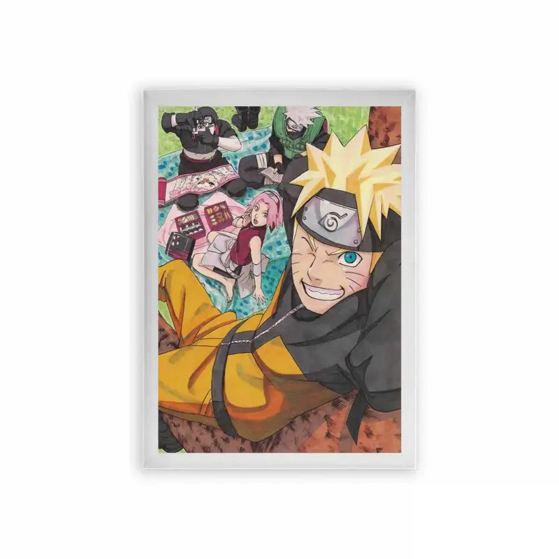 Naruto 'Bonds of Friendship' Framed Poster White Premium Wood