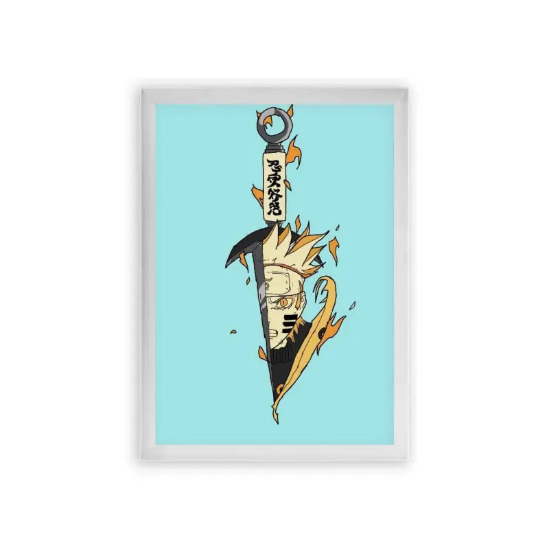 Naruto 'Chakra Blade' Framed Poster White Premium Wood