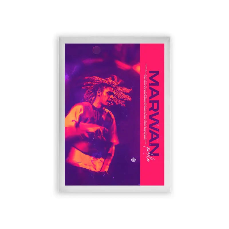 Marwan Pablo 'Heat' Framed Poster White Premium Wood