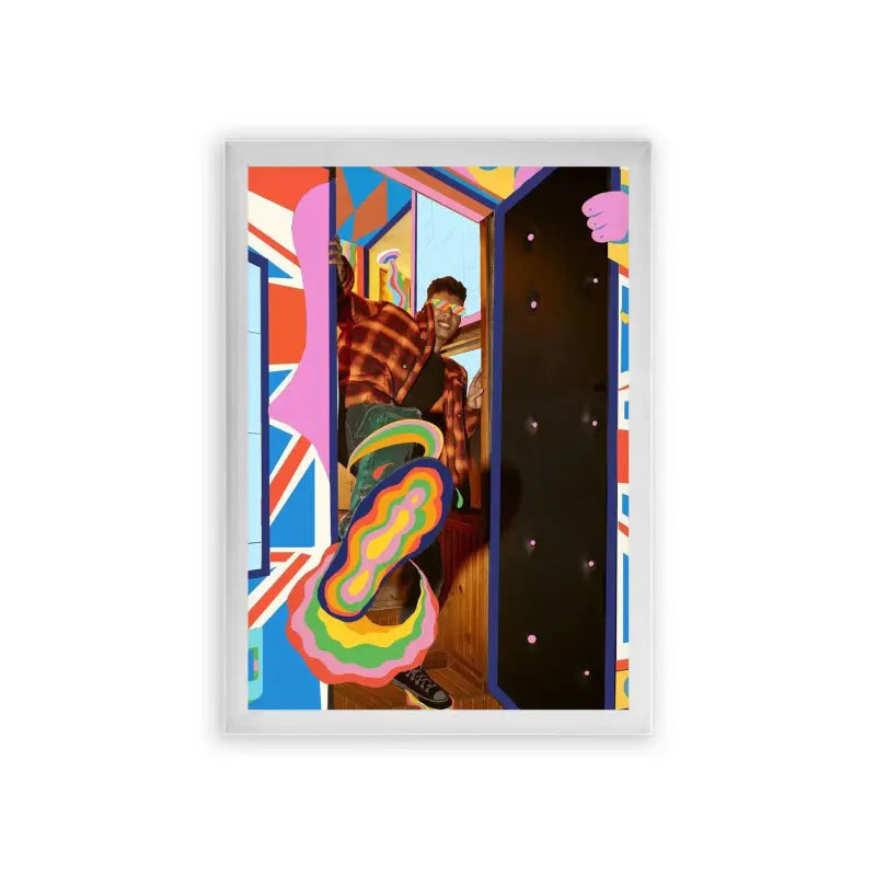 Marwan Pablo 'Kaleidoscope' Framed Poster White Premium Wood