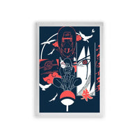 Naruto 'Shinobi Silhouette' Framed Poster White Premium Wood
