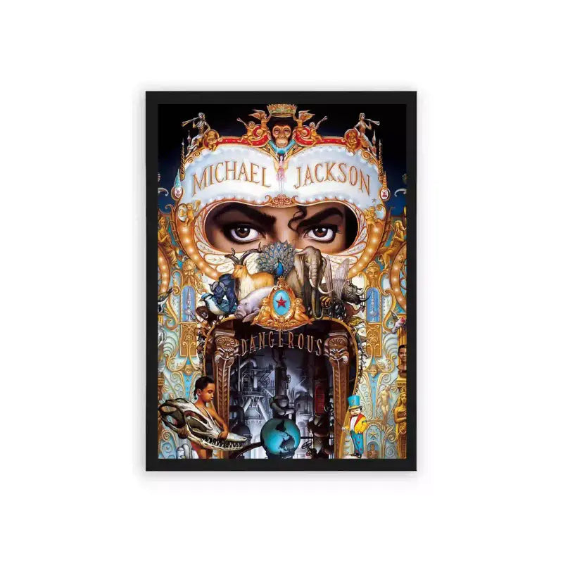 Michael Jackson 'Dangerous' Framed Poster Black Hard Fiber