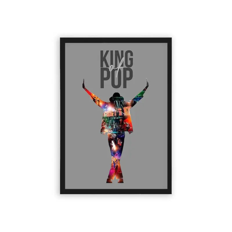 Michael Jackson 'King of Pop' Framed Poster Black Hard Fiber