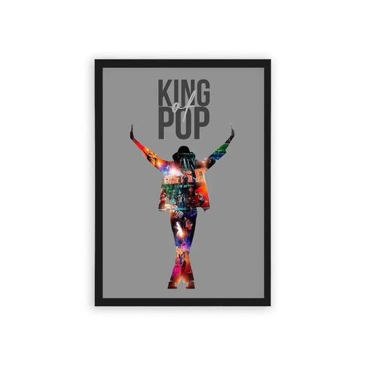 Michael Jackson 'King of Pop' Framed Poster Black Hard Fiber