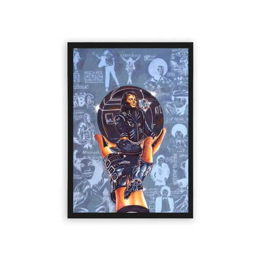 Michael Jackson 'Moonwalk Through History' Framed Poster Black Hard Fiber