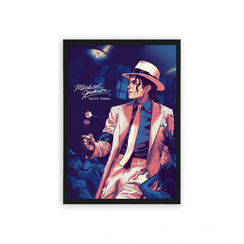 Michael Jackson 'Smooth Criminal' Framed Poster Black Hard Fiber