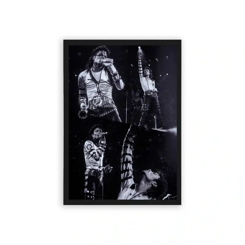 Michael Jackson 'The King of Pop' Framed Poster Black Hard Fiber