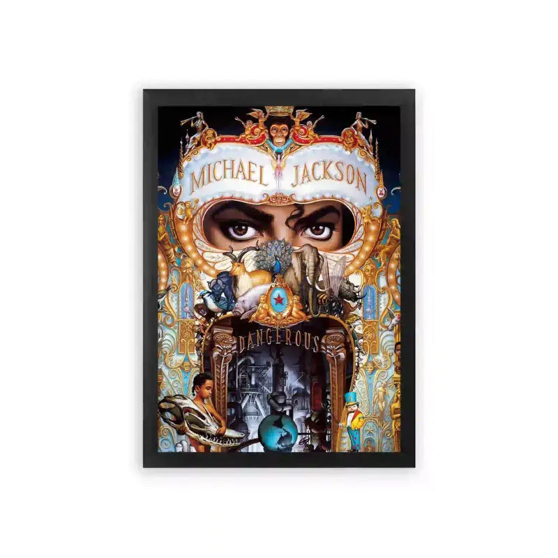 Michael Jackson 'Dangerous' Framed Poster Black Premium Wood