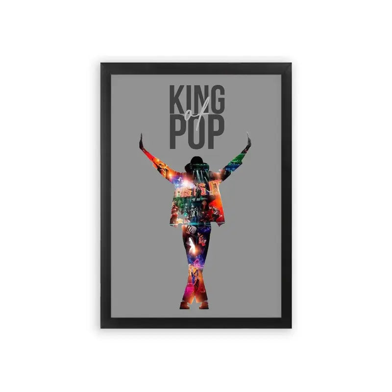 Michael Jackson 'King of Pop' Framed Poster Black Premium Wood