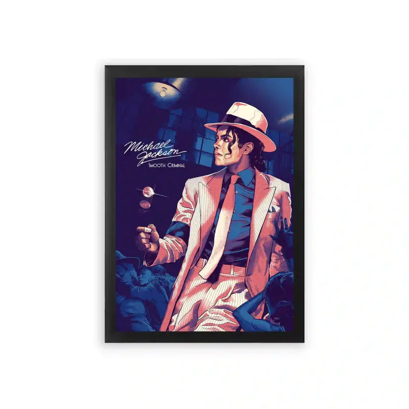 Michael Jackson 'Smooth Criminal' Framed Poster Black Premium Wood