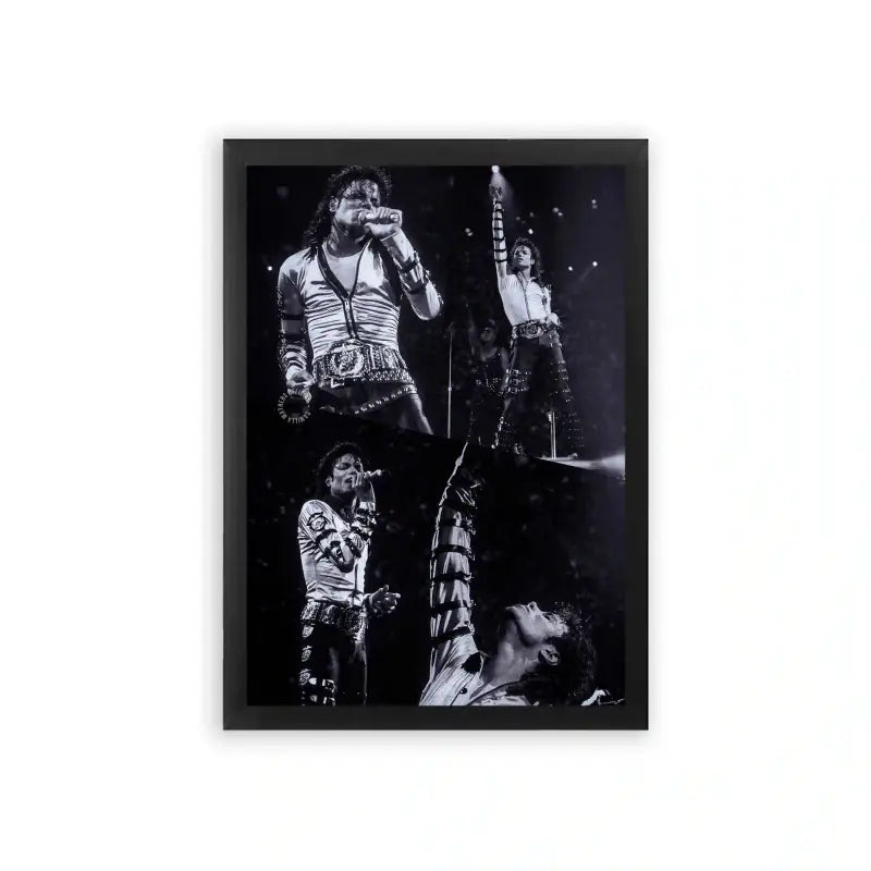 Michael Jackson 'The King of Pop' Framed Poster Black Premium Wood