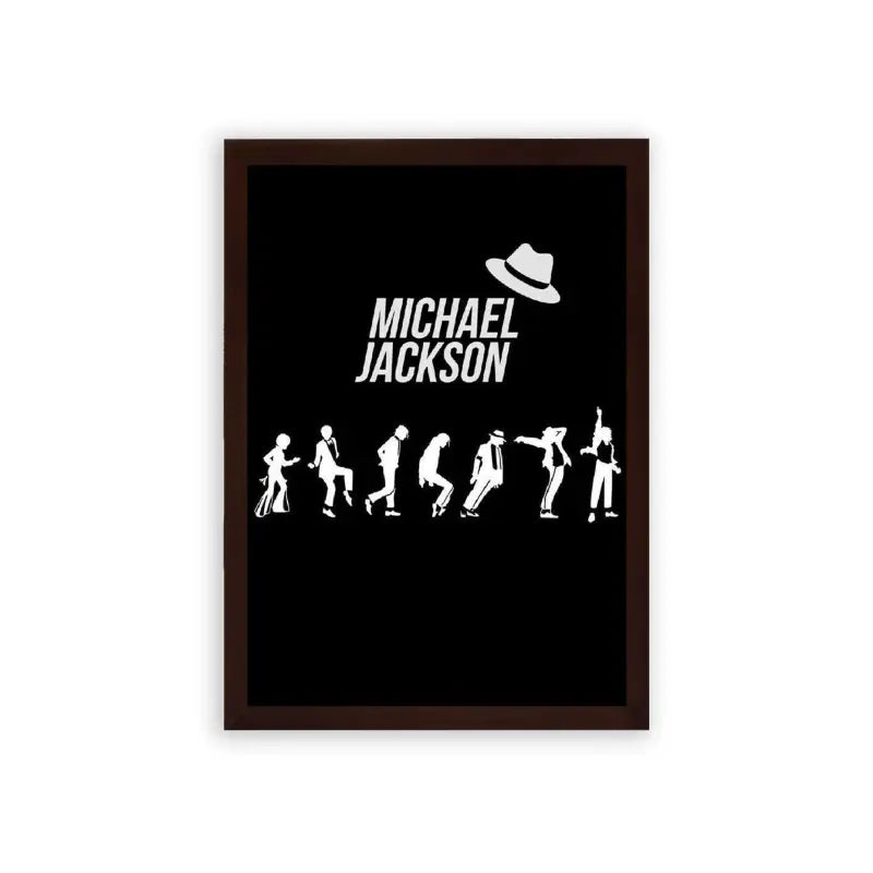 Michael Jackson 'Moonwalk' Framed Poster Brown Premium Wood