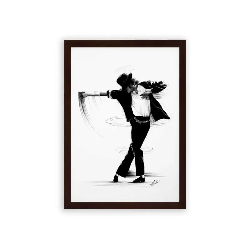 Michael Jackson 'Movement' Framed Poster Brown Premium Wood