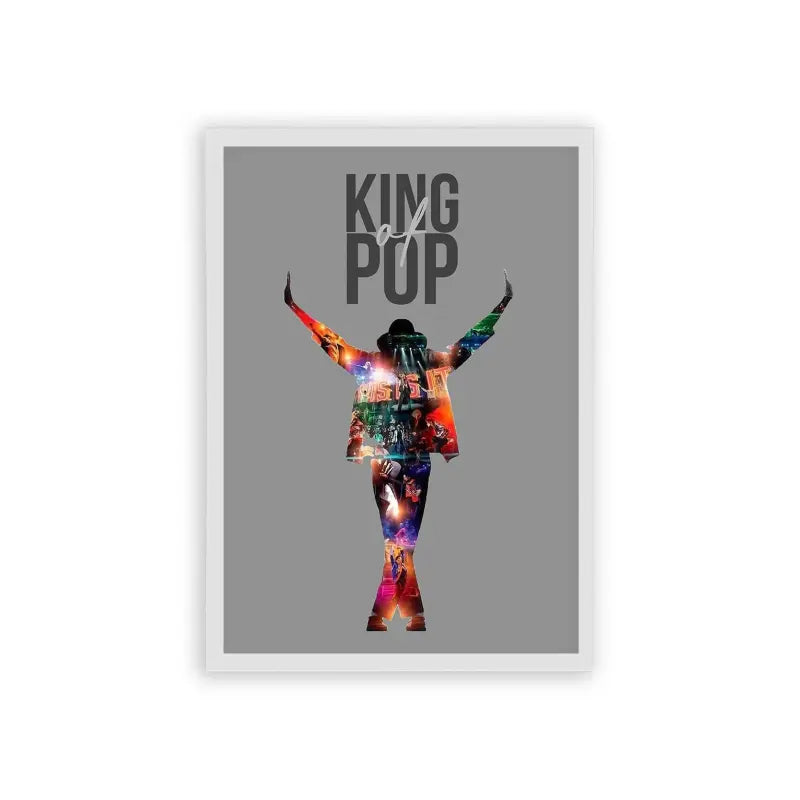 Michael Jackson 'King of Pop' Framed Poster White Hard Fiber