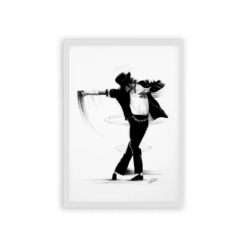 Michael Jackson 'Movement' Framed Poster White Hard Fiber