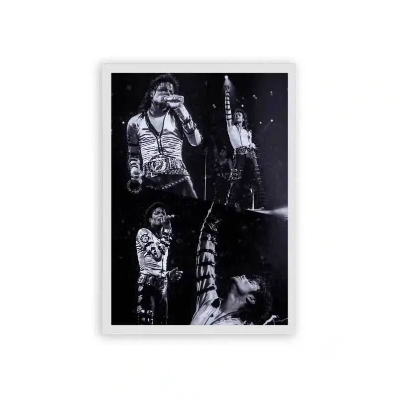 Michael Jackson 'The King of Pop' Framed Poster White Hard Fiber