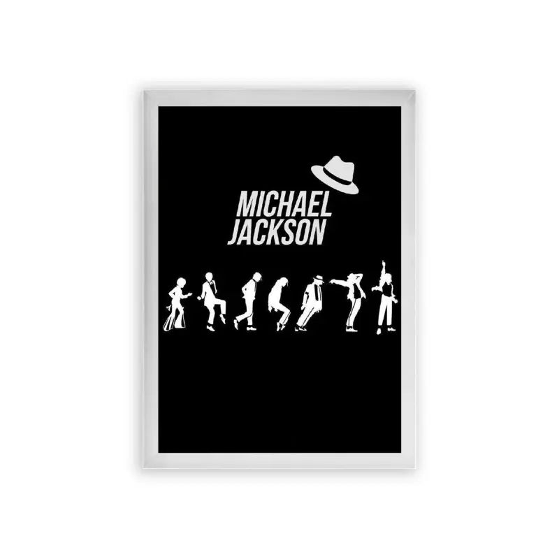 Michael Jackson 'Moonwalk' Framed Poster White Premium Wood