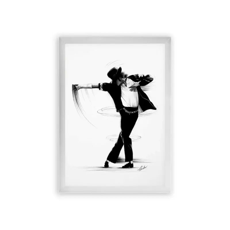 Michael Jackson 'Movement' Framed Poster White Premium Wood