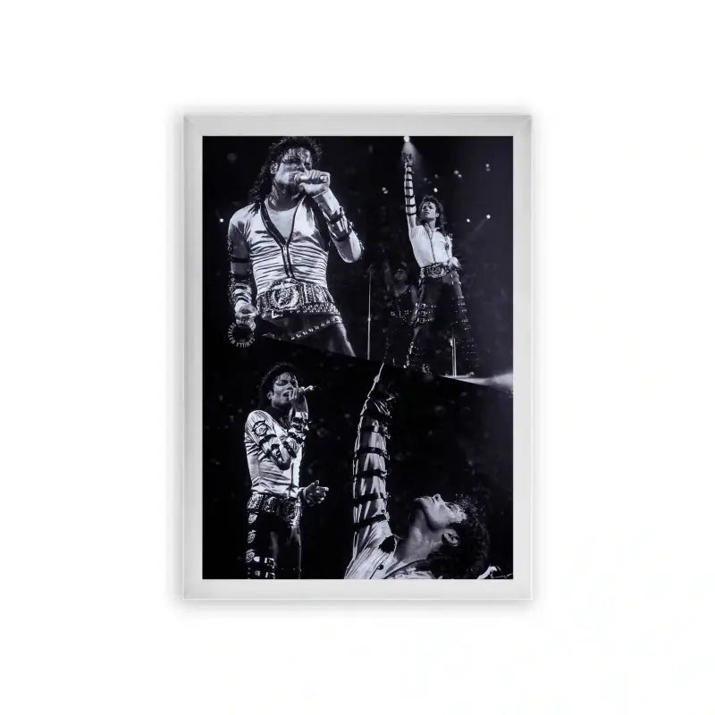 Michael Jackson 'The King of Pop' Framed Poster White Premium Wood