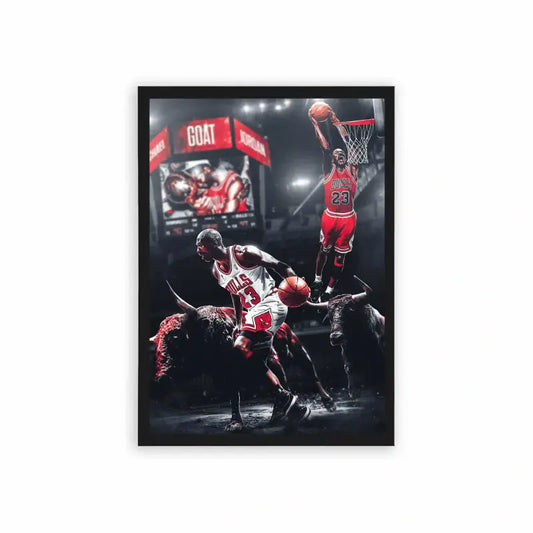 Michael Jordan 'Flight of the Champion' Framed Poster Black Hard Fiber