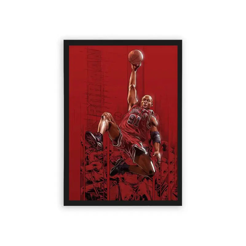 Michael Jordan 'Basketball Heroics' Framed Poster Black Hard Fiber