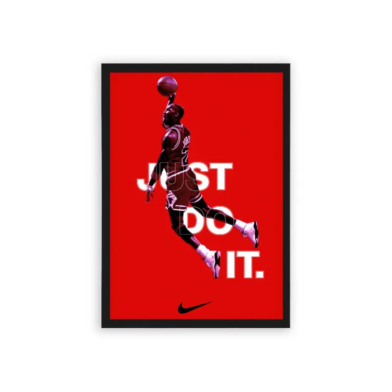 Michael Jordan 'Just Do It' Framed Poster Black Hard Fiber