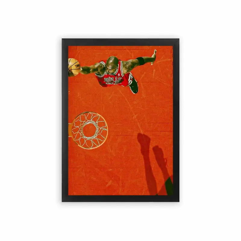 Michael Jordan 'Dunk of a Legend' Framed Poster Black Premium Wood