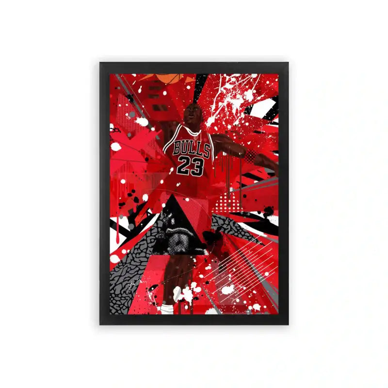 Michael Jordan 'Energy Explosion' Framed Poster Black Premium Wood