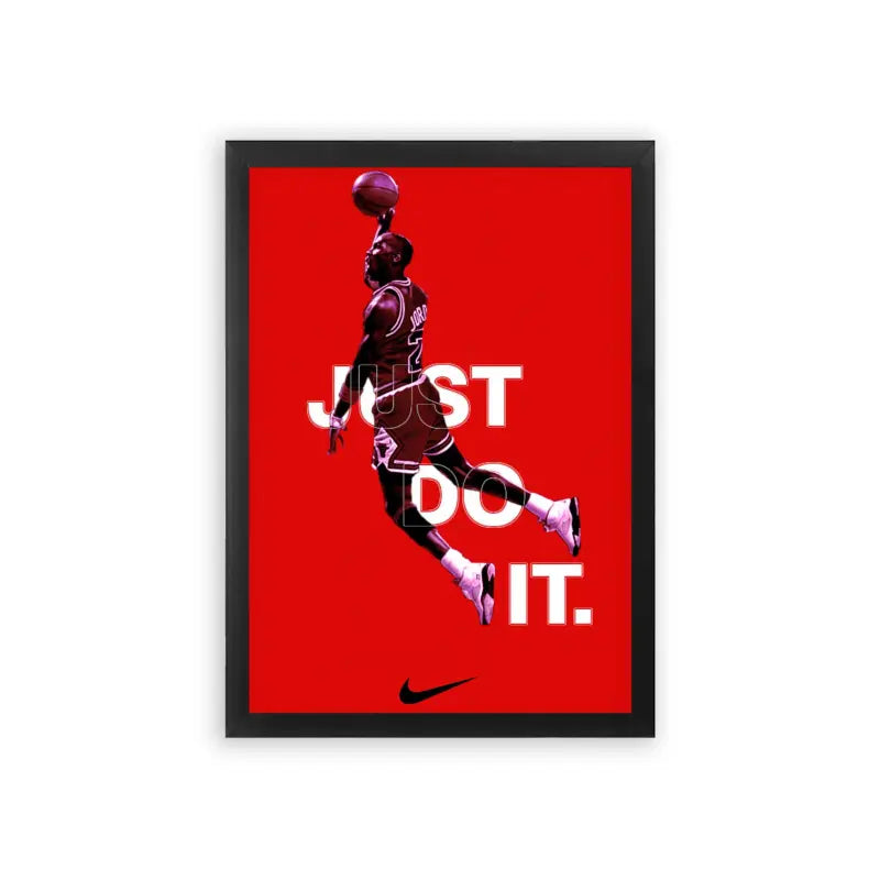 Michael Jordan 'Just Do It' Framed Poster Black Premium Wood