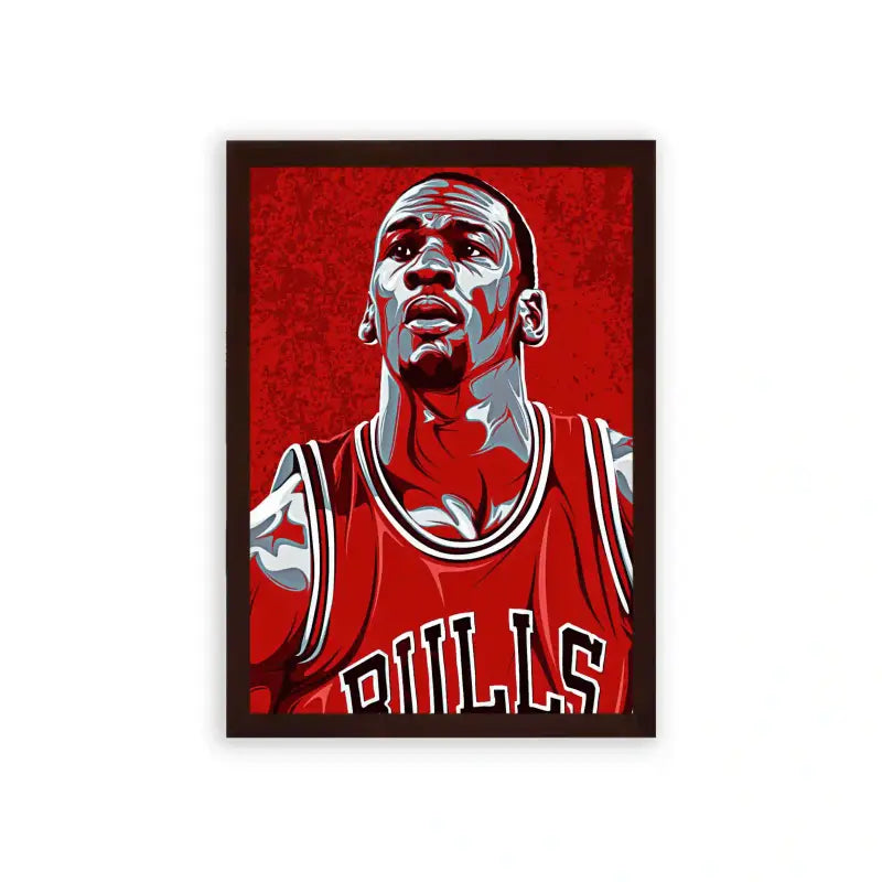 Michael Jordan 'Basketball Legend' Framed Poster Brown Premium Wood
