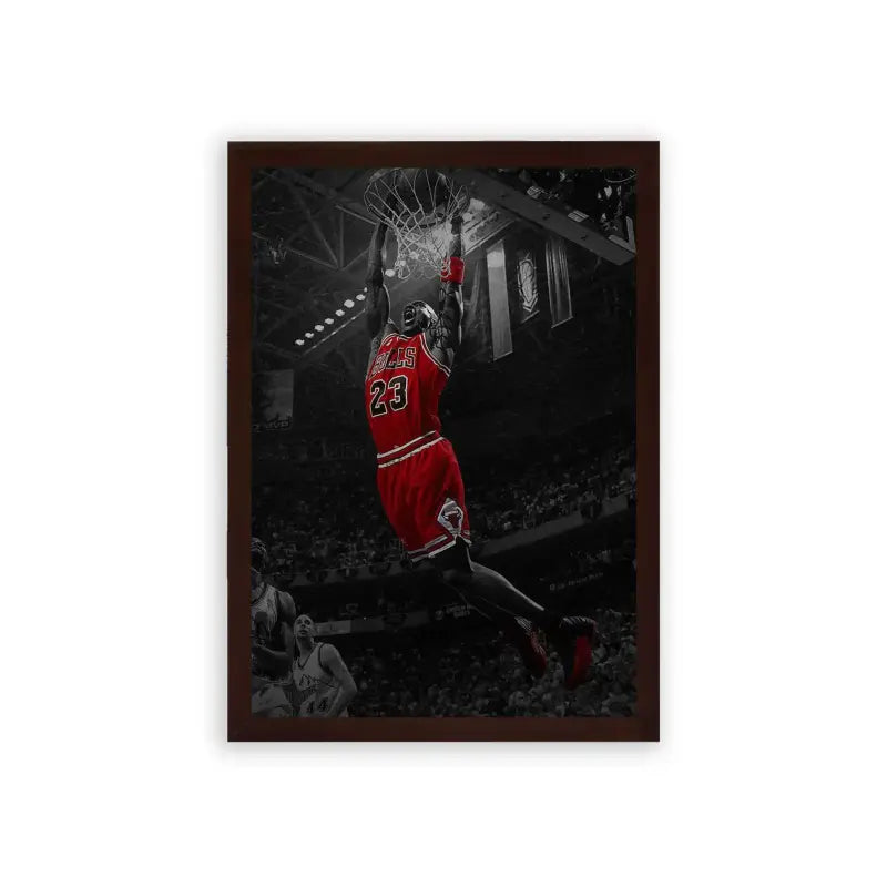 Michael Jordan 'Elevate and Dominate' Framed Poster Brown Premium Wood