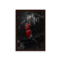 Michael Jordan 'Elevate and Dominate' Framed Poster Brown Premium Wood