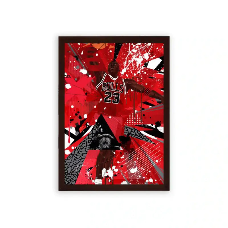 Michael Jordan 'Energy Explosion' Framed Poster Brown Premium Wood