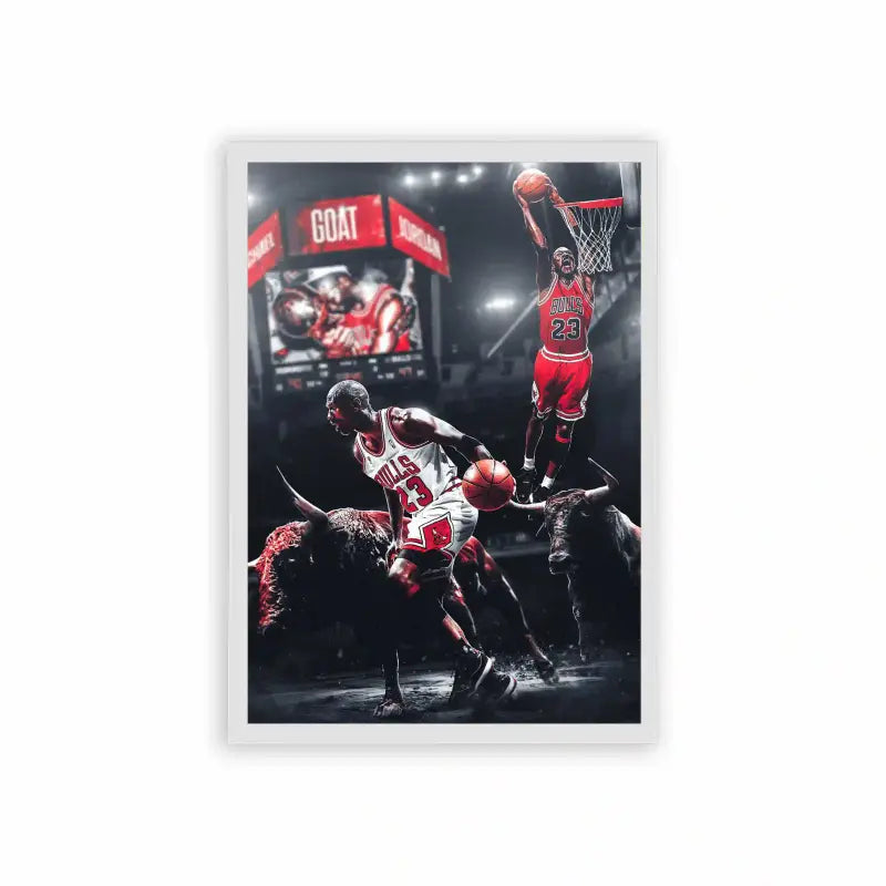 Michael Jordan 'Flight of the Champion' Framed Poster White Hard Fiber