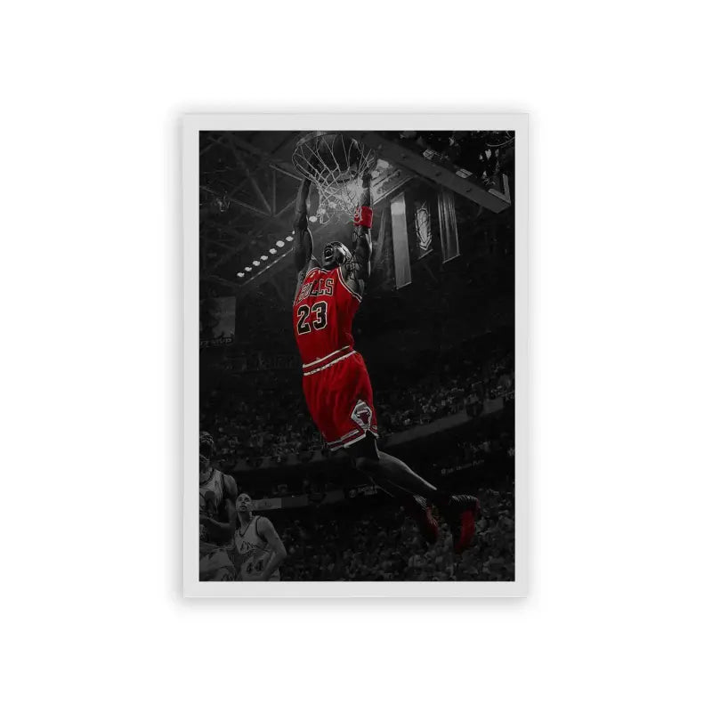 Michael Jordan 'Elevate and Dominate' Framed Poster White Hard Fiber