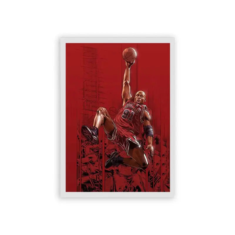 Michael Jordan 'Basketball Heroics' Framed Poster White Hard Fiber