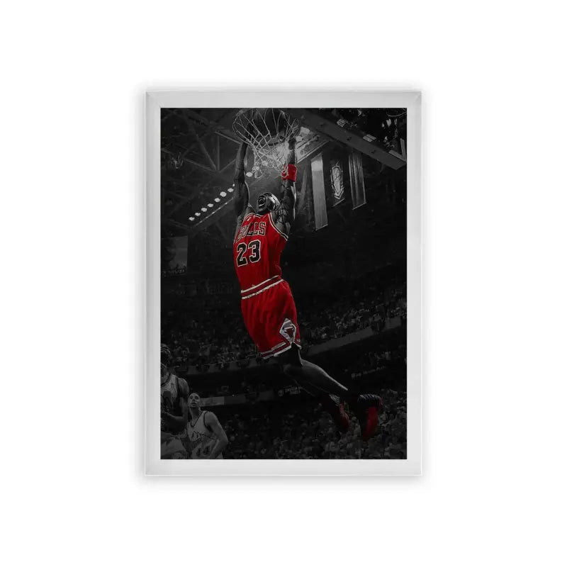 Michael Jordan 'Elevate and Dominate' Framed Poster White Premium Wood