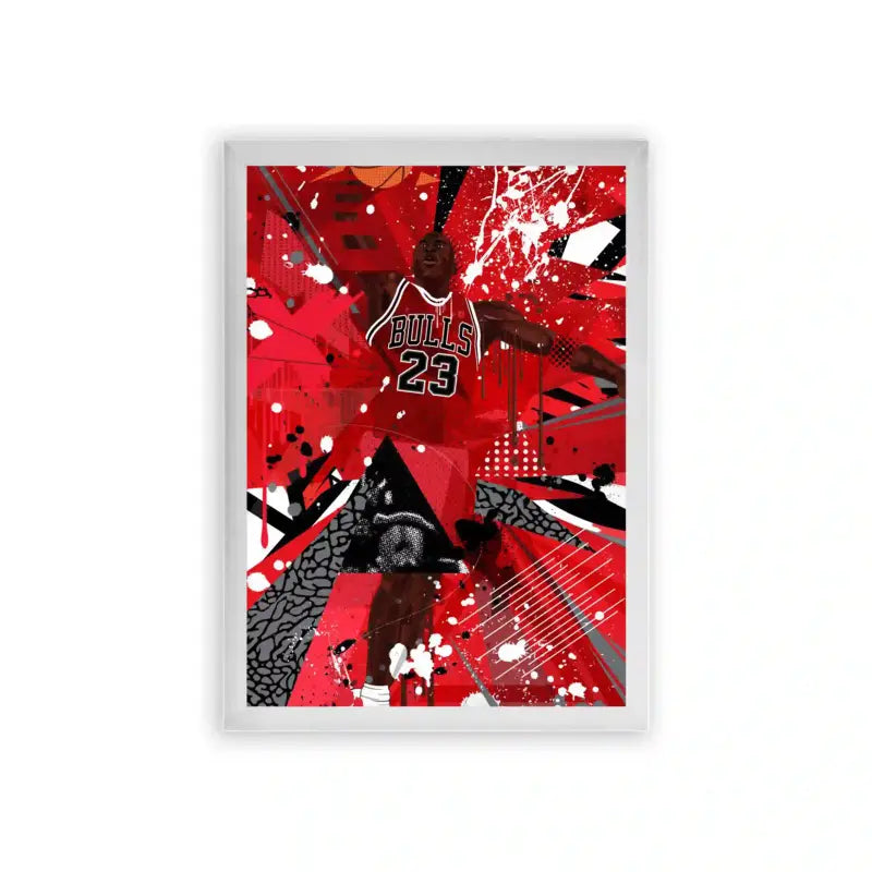 Michael Jordan 'Energy Explosion' Framed Poster White Premium Wood