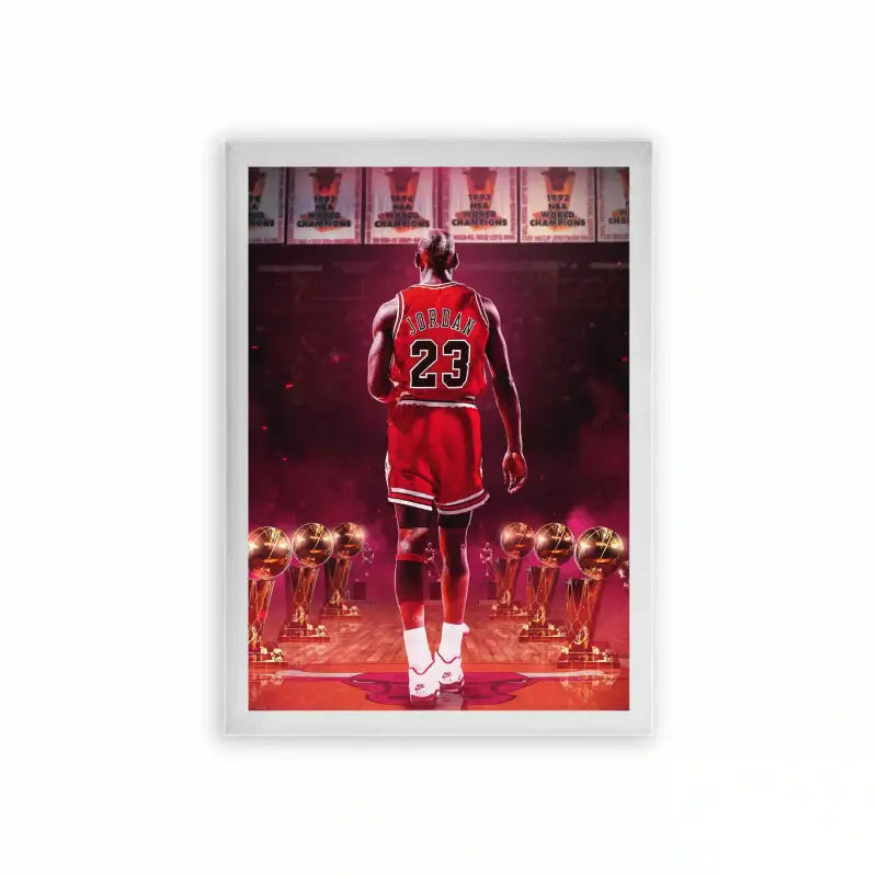 Michael Jordan 'Most Awarded' Framed Poster White Premium Wood