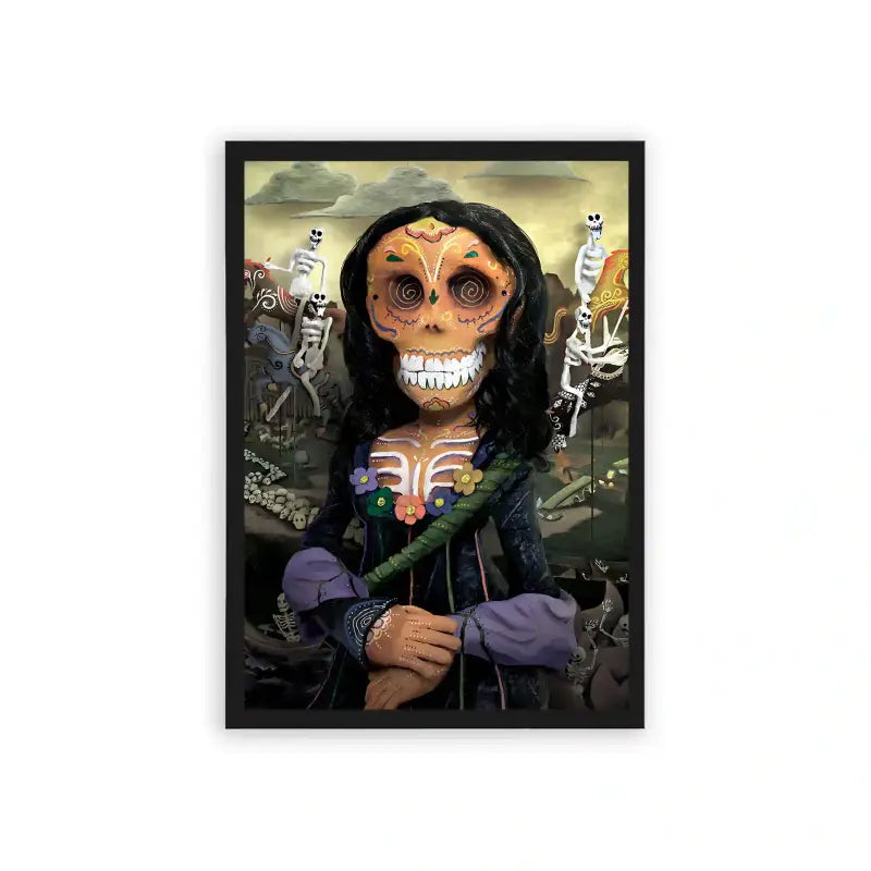 Mona Lisa 'Afterlife Fiesta' Framed Poster Black Hard Fiber