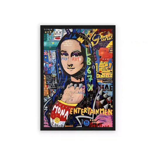 Mona Lisa 'Street Vibe' Framed Poster Black Hard Fiber